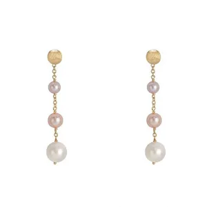 Marco Bicego Africa 18ct Yellow Gold Multicolour Pearl Drop Earrings