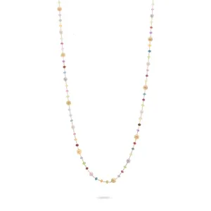 Marco Bicego Africa 18ct Yellow Gold Pearl Mixed Gemstone Long Necklace D
