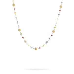 Marco Bicego Africa 18ct Yellow Gold Pearl Mixed Gemstone Necklace D