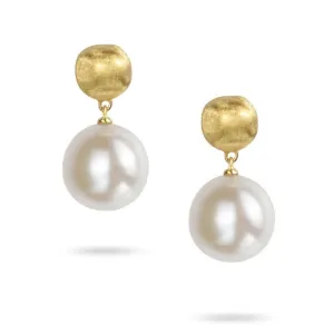 Marco Bicego Africa 18ct Yellow Gold Pearl Rounded Drop Earrings D