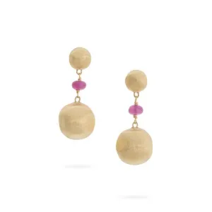 Marco Bicego Africa 18ct Yellow Gold Ruby Short Drop Earrings