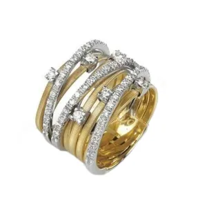 Marco Bicego Goa 18ct Yellow Gold 0.56ct Diamond Crossover Ring