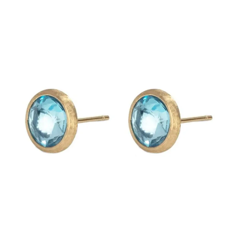 Marco Bicego Jaipur 18ct Yellow Gold Blue Topaz Stud Earrings
