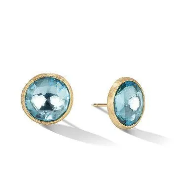 Marco Bicego Jaipur 18ct Yellow Gold Blue Topaz Stud Earrings