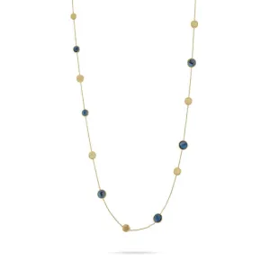 Marco Bicego Jaipur 18ct Yellow Gold London Blue Topaz Long Necklace D