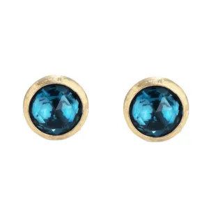 Marco Bicego Jaipur 18ct Yellow Gold London Blue Topaz Stud Earrings