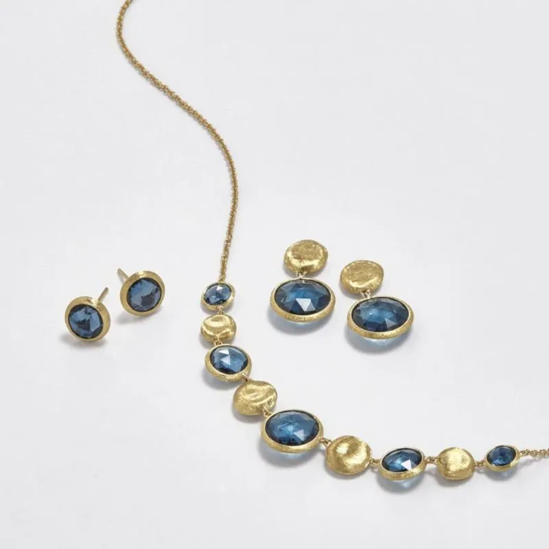 Marco Bicego Jaipur 18ct Yellow Gold London Blue Topaz Stud Earrings