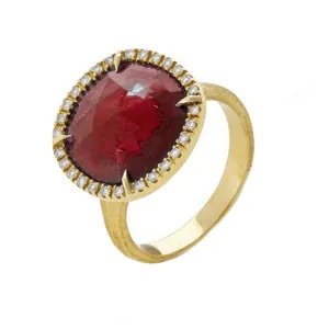 Marco Bicego Jaipur 18ct Yellow Gold Pink Tourmaline Diamond Ring D