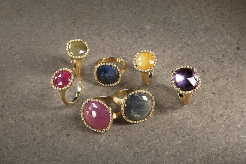 Marco Bicego Jaipur 18ct Yellow Gold Pink Tourmaline Diamond Ring D