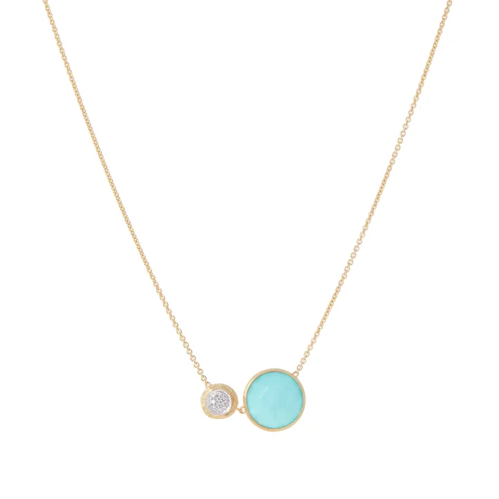 Marco Bicego Jaipur 18ct Yellow Gold Turquoise 0.08ct Diamond Necklace
