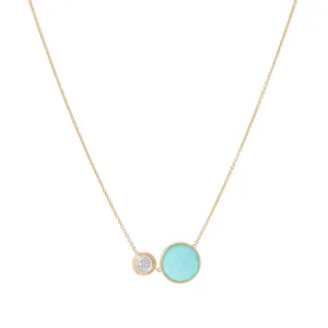 Marco Bicego Jaipur 18ct Yellow Gold Turquoise 0.08ct Diamond Necklace