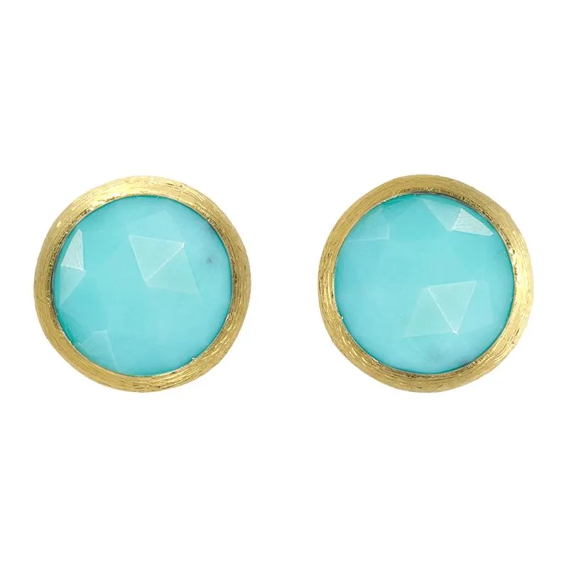 Marco Bicego Jaipur 18ct Yellow Gold Turquoise Petite Stud Earrings