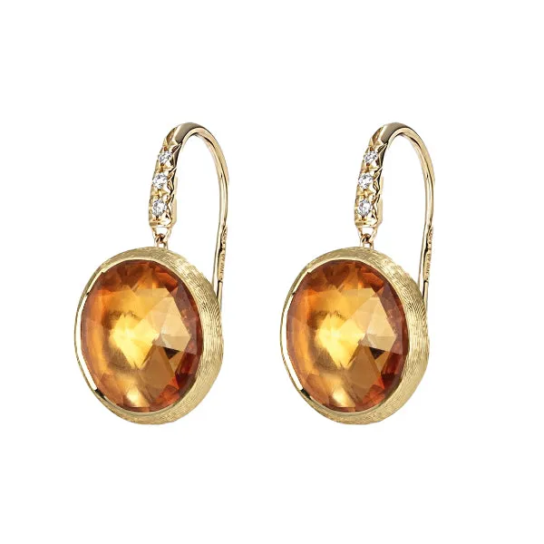 Marco Bicego Jaipur 18ct Yellow Gold Yellow Quartz Diamond Drop Earrings