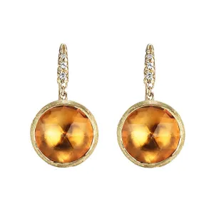 Marco Bicego Jaipur 18ct Yellow Gold Yellow Quartz Diamond Drop Earrings