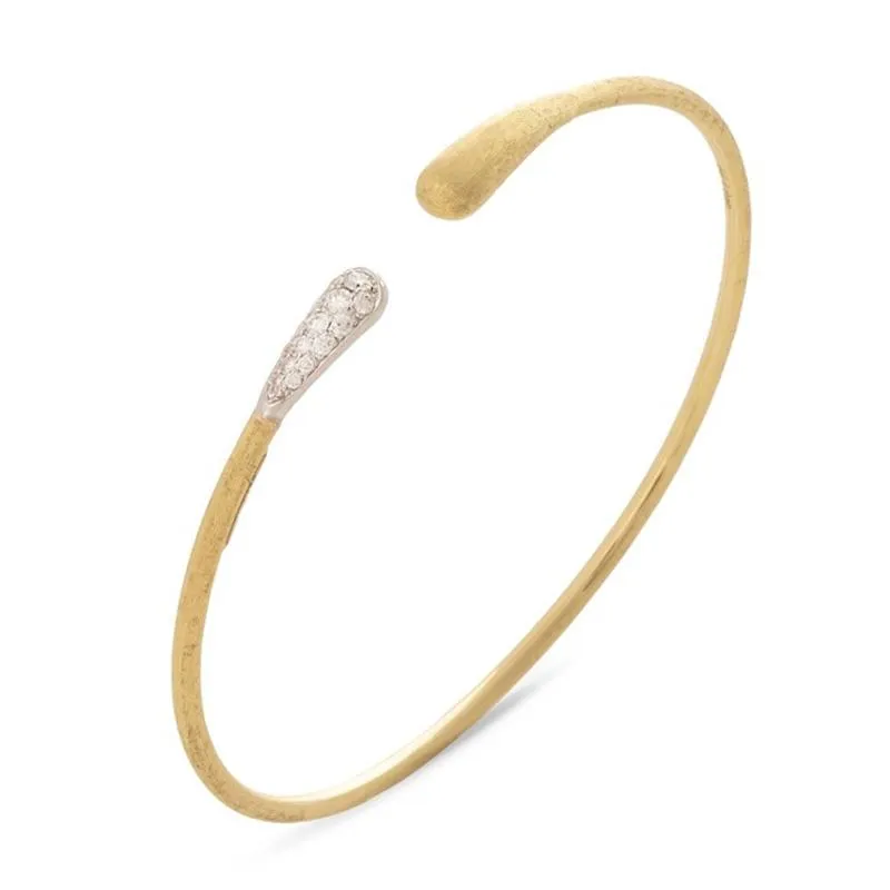 Marco Bicego Lunaria 18ct Yellow Gold 0.15ct Diamond Oval Bangle