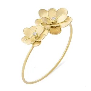 Marco Bicego Lunaria 18ct Yellow Gold Flower Bangle D