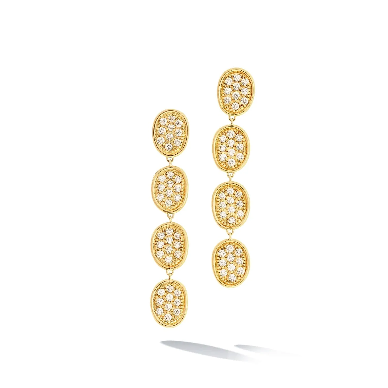 Marco Bicego Lunaria Alta 18ct Yellow Gold 1.06ct Diamond Drop Earrings