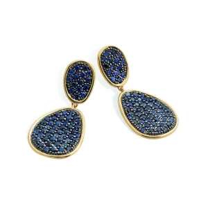 Marco Bicego Lunaria Alta 18ct Yellow Gold Sapphire Drop Earrings