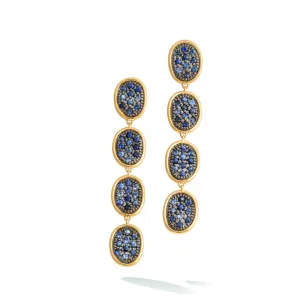 Marco Bicego Lunaria Alta 18ct Yellow Gold Sapphire Drop Earrings