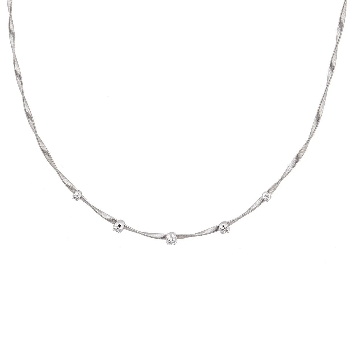 Marco Bicego Marrakech 18ct White Gold 0.25ct Diamond Necklace