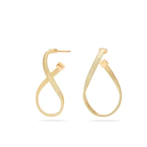 Marco Bicego Marrakech 18ct Yellow Gold Twisted Irregular Hoop Earrings Small
