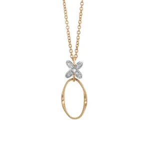 Marco Bicego Marrakech Onde 18ct Yellow Gold Diamond Flower Pendant Necklace