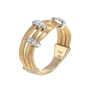 Marco Bicego Marrakech Onde 18ct Yellow Gold Diamond Three Strand Ring D
