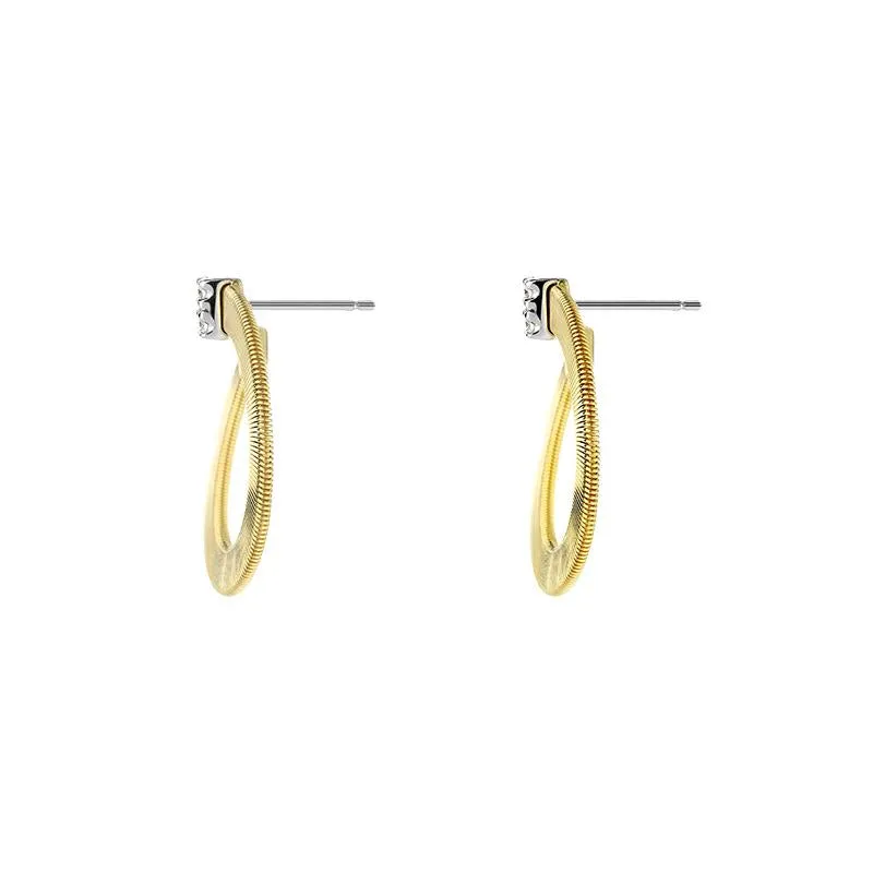 Marco Bicego Masai 18ct Yellow Gold 0.12ct Diamond Loop Earrings