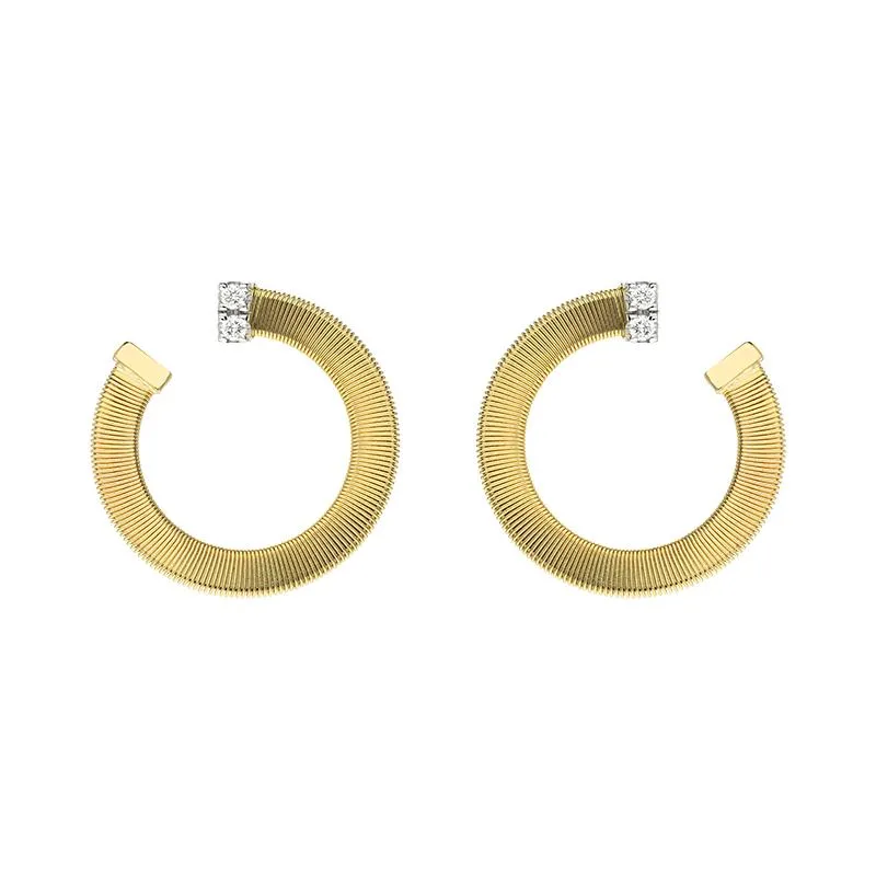Marco Bicego Masai 18ct Yellow Gold 0.12ct Diamond Loop Earrings