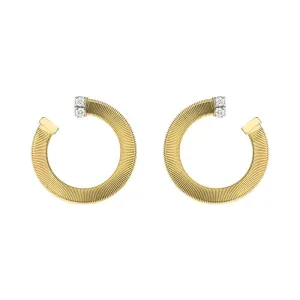 Marco Bicego Masai 18ct Yellow Gold 0.12ct Diamond Loop Earrings