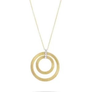 Marco Bicego Masai 18ct Yellow Gold 0.15ct Diamond Double Round Necklace