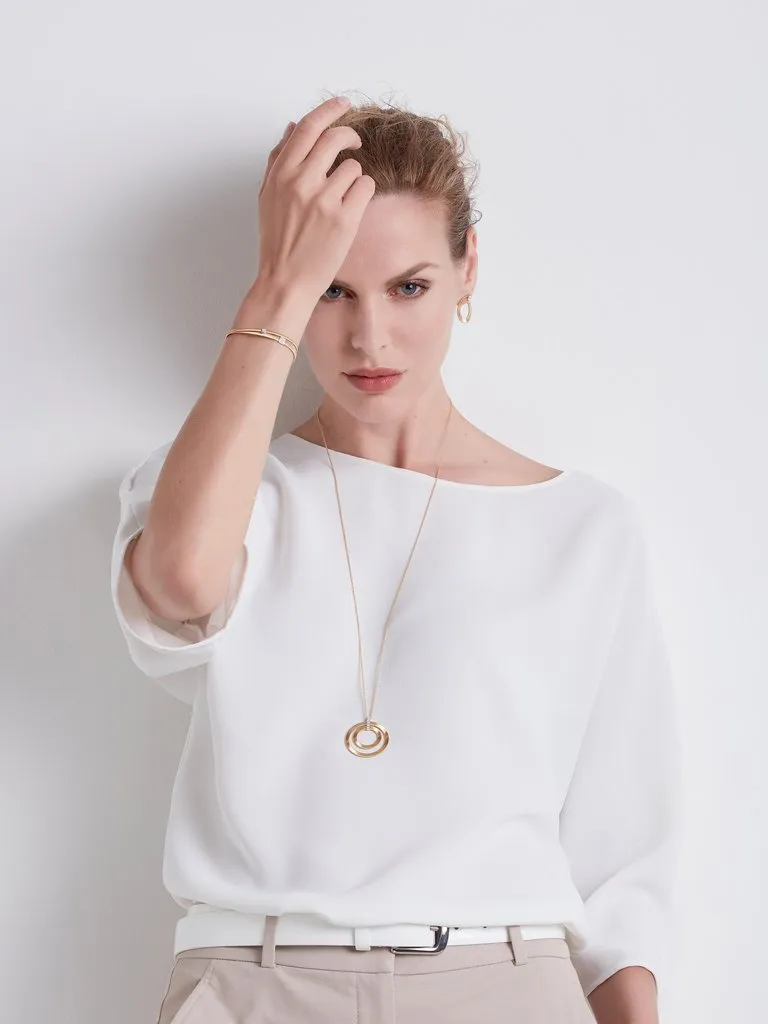 Marco Bicego Masai 18ct Yellow Gold 0.15ct Diamond Double Round Necklace