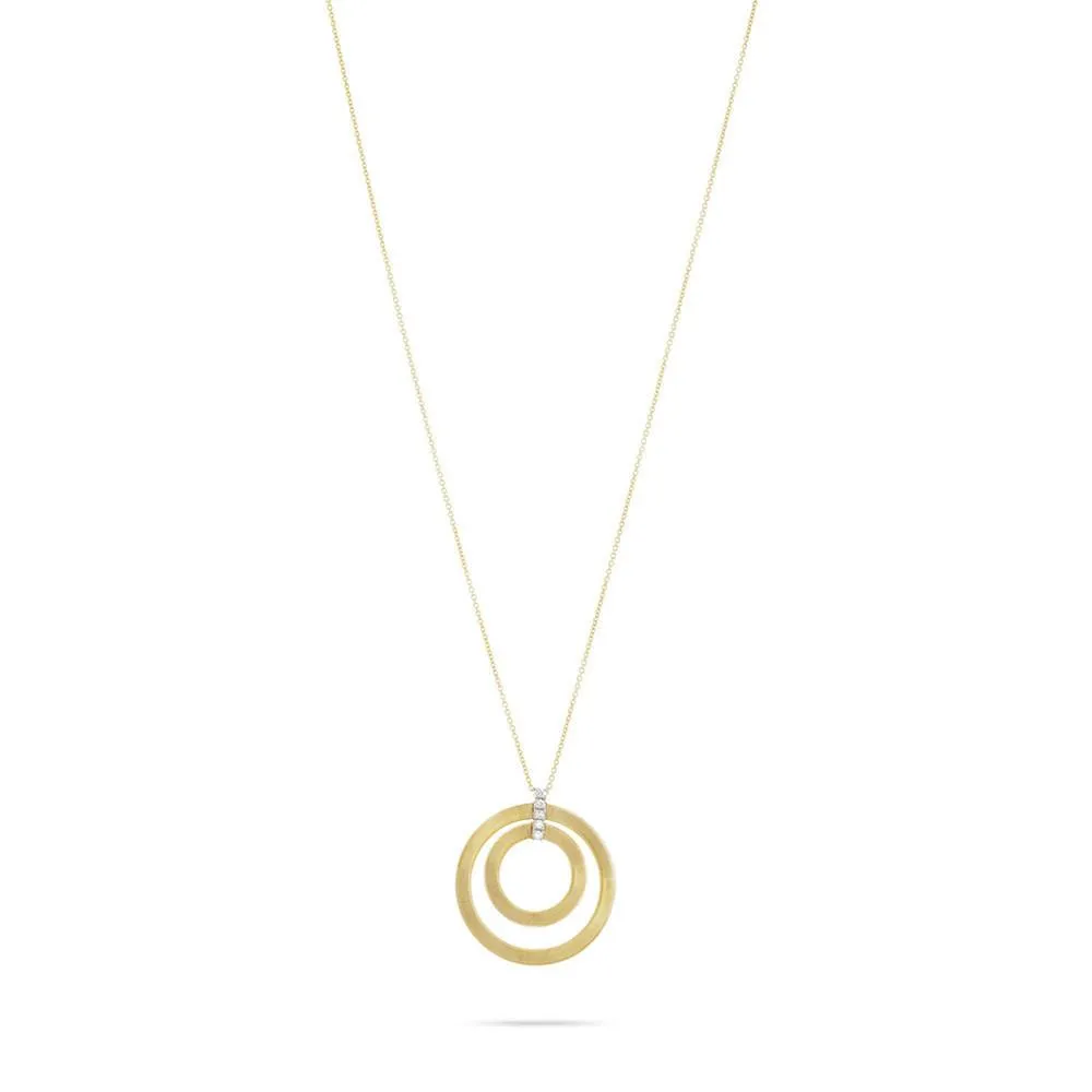 Marco Bicego Masai 18ct Yellow Gold 0.15ct Diamond Double Round Necklace
