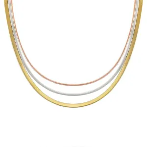 Marco Bicego Masai 18ct Yellow, White and Rose Gold Three Strand Necklace