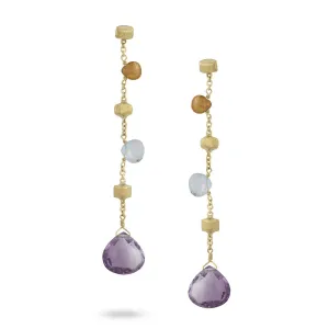 Marco Bicego Paradise 18ct Yellow Gold Mixed Stone Drop Earrings