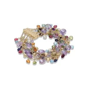 Marco Bicego Paradise 18ct Yellow Gold Multicolour Gemstone Multi Strand Bracelet