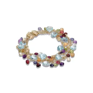 Marco Bicego Paradise 18ct Yellow Gold Multicolour Gemstone Multi Strand Bracelet