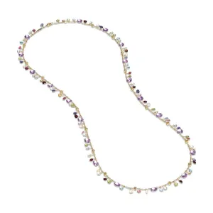 Marco Bicego Paradise 18ct Yellow Gold Multicolour Gemstone Single Strand Long Necklace
