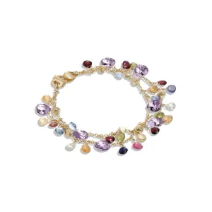 Marco Bicego Paradise 18ct Yellow Gold Multicolour Gemstone Two Strand Bracelet
