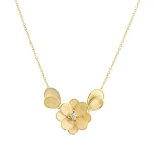 Marco Bicego Petali 18ct Yellow Gold Diamond Small Flower and Petals Necklace D