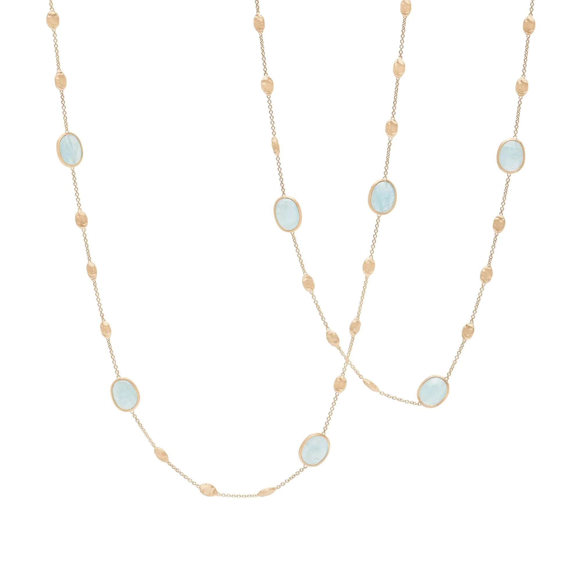 Marco Bicego Siviglia 18ct Yellow Gold Aquamarine Long Necklace