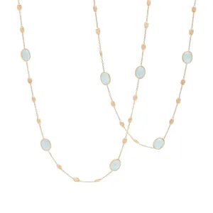 Marco Bicego Siviglia 18ct Yellow Gold Aquamarine Long Necklace