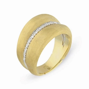 Marco Bicego Lucia 18ct Yellow Gold Diamond Double Row Dome Ring D