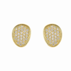 Marco Bicego Lunaria Alta 18ct Yellow Gold 1.06ct Diamond Stud Earrings
