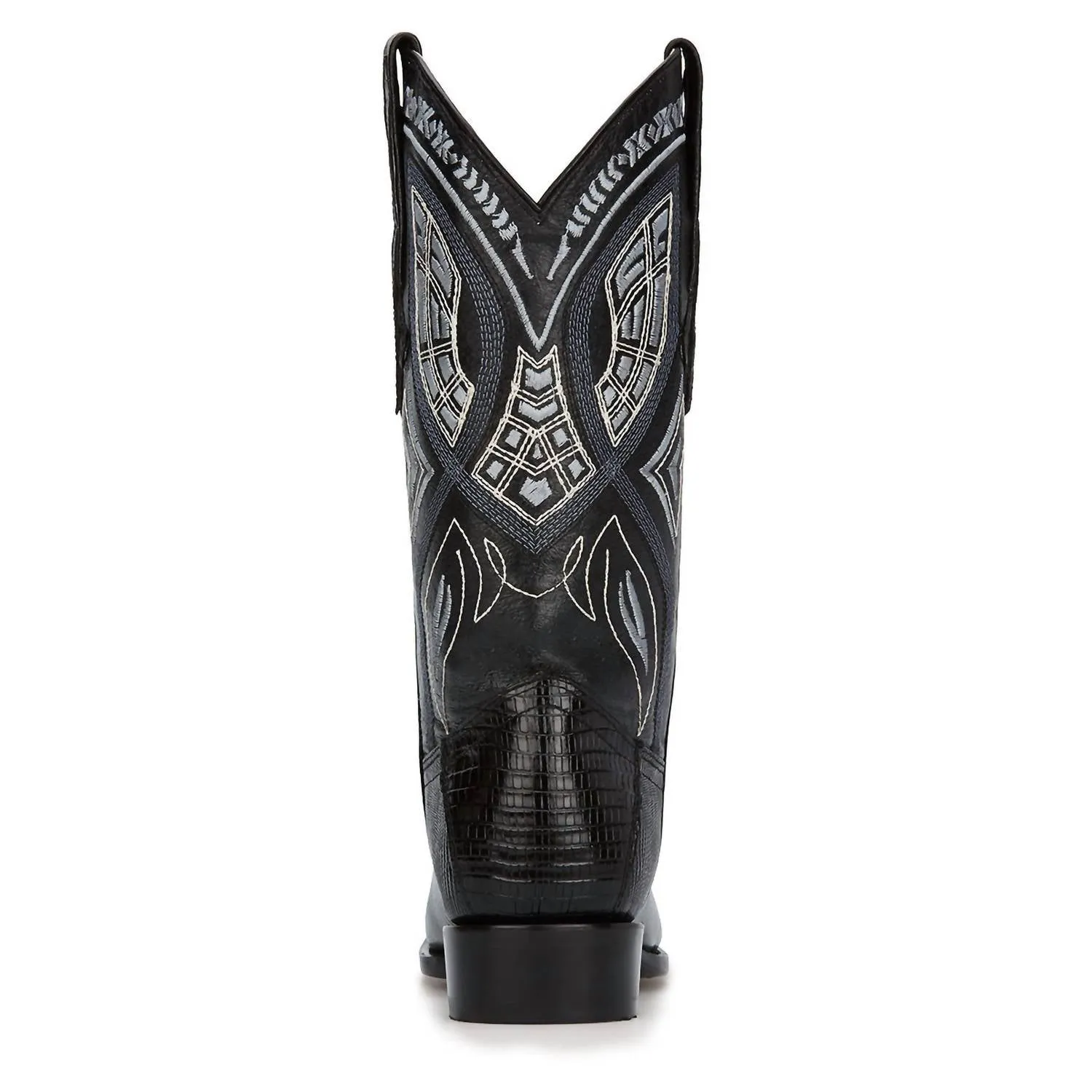 Men's Cowboy Leather Boots In Black