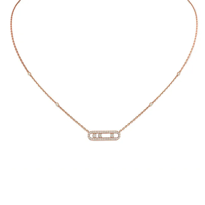 Messika Baby Move Pave 18ct Rose Gold 0.35ct Diamond Necklace