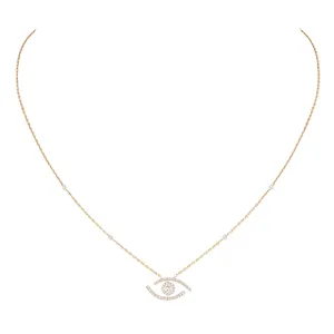 Messika Lucky Eye 18ct Yellow Gold 0.30ct Diamond Pave Necklace