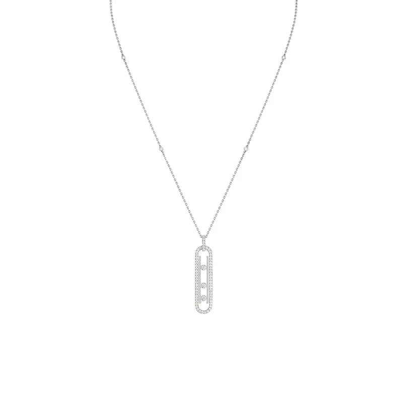 Messika Move 10th 18ct White Gold 0.74ct Diamond Pave Necklace