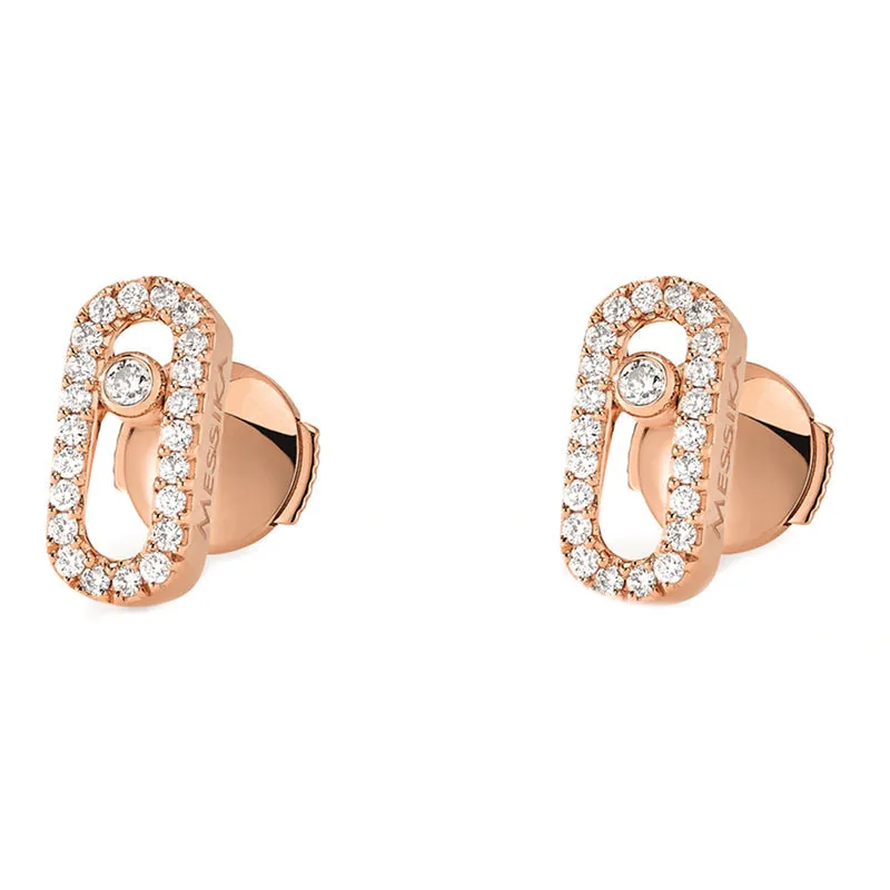 Messika Move Uno 18ct Rose Gold 0.18ct Diamond Stud Earrings