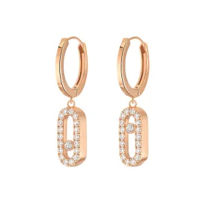 Messika Move Uno 18ct Rose Gold 0.19ct Diamond Hoop Earrings